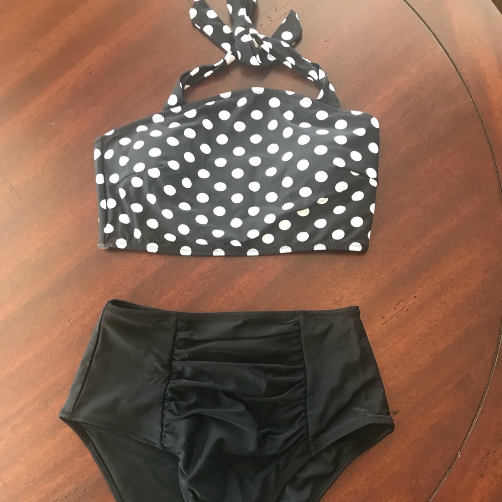 High-waist Polka Dot Bikini
